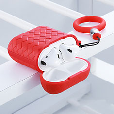 シリコン ケース 保護 収納 ズ用 Airpods 充電ボックス C04 アップル レッド