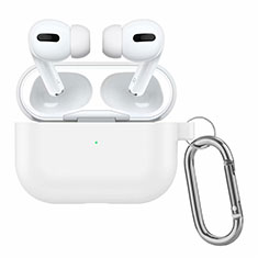 シリコン ケース 紛失防止 ズ用 AirPods Pro 充電ボックス アップル ホワイト