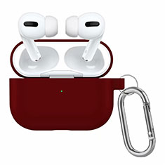 シリコン ケース 紛失防止 ズ用 AirPods Pro 充電ボックス アップル ワインレッド