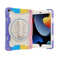 Apple iPad 10.2 (2019)用ハイブリットバンパーケース スタンド プラスチック 兼シリコーン カバー L03 アップル パープル