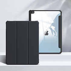 Apple iPad 10.2 (2019)用手帳型 レザーケース スタンド カバー L02 アップル ブラック