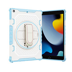 Apple iPad 10.2 (2019)用ハイブリットバンパーケース スタンド プラスチック 兼シリコーン カバー L06 アップル ネイビー