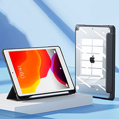 Apple iPad 10.2 (2019)用手帳型 レザーケース スタンド カバー H05 アップル ブラック