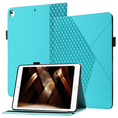 Apple iPad 10.2 (2019)用手帳型 レザーケース スタンド カバー YX1 アップル ライトブルー