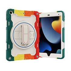 Apple iPad 10.2 (2020)用ハイブリットバンパーケース スタンド プラスチック 兼シリコーン カバー L03 アップル レッド
