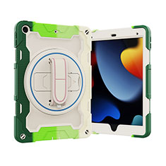 Apple iPad 10.2 (2020)用ハイブリットバンパーケース スタンド プラスチック 兼シリコーン カバー L03 アップル グリーン
