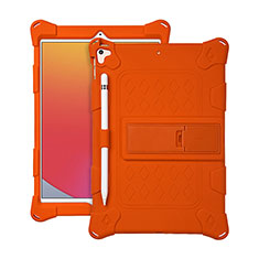 Apple iPad 10.2 (2020)用ハイブリットバンパーケース スタンド プラスチック 兼シリコーン カバー H01 アップル オレンジ