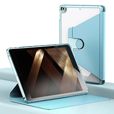 Apple iPad 10.2 (2021)用手帳型 レザーケース スタンド カバー H01 アップル ライトブルー