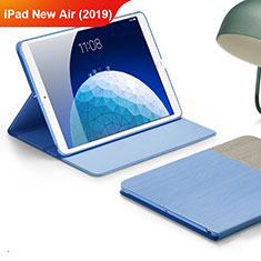 Apple iPad Air 3用手帳型 布 スタンド アップル ブルー