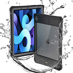 Apple iPad Air 4 10.9 (2020)用完全防水ケース ハイブリットバンパーカバー 高級感 手触り良い 360度 W01 アップル ブラック
