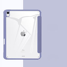 Apple iPad Air 5 10.9 (2022)用手帳型 レザーケース スタンド カバー H02 アップル ラベンダーグレー