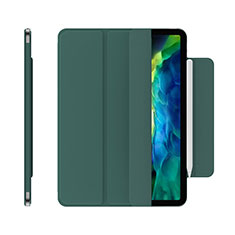 Apple iPad Pro 11 (2021)用手帳型 レザーケース スタンド カバー アップル グリーン