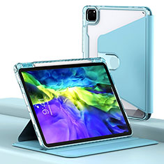 Apple iPad Pro 11 (2021)用手帳型 レザーケース スタンド カバー H02 アップル ネイビー