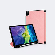 Apple iPad Pro 12.9 (2021)用手帳型 レザーケース スタンド カバー L04 アップル ローズゴールド