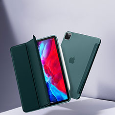 Apple iPad Pro 12.9 (2021)用手帳型 レザーケース スタンド カバー L08 アップル グリーン