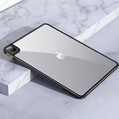 Apple iPad Pro 12.9 (2021)用ハイブリットバンパーケース クリア透明 プラスチック カバー アップル ブラック