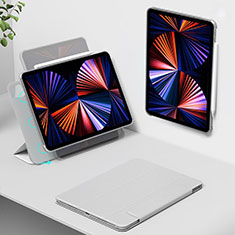 Apple iPad Pro 12.9 (2022)用手帳型 レザーケース スタンド カバー H01 アップル グレー