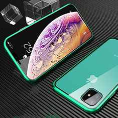 Apple iPhone 11用ケース 高級感 手触り良い アルミメタル 製の金属製 360度 フルカバーバンパー 鏡面 カバー M01 アップル グリーン