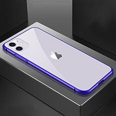 Apple iPhone 11用ケース 高級感 手触り良い アルミメタル 製の金属製 360度 フルカバーバンパー 鏡面 カバー T02 アップル パープル