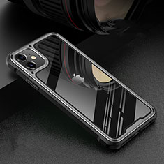 Apple iPhone 11用ケース 高級感 手触り良い アルミメタル 製の金属製 360度 フルカバーバンパー 鏡面 カバー T05 アップル シルバー