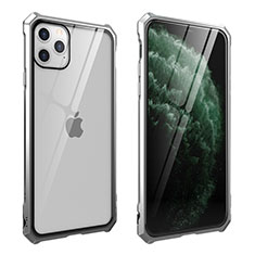 Apple iPhone 11 Pro用ケース 高級感 手触り良い アルミメタル 製の金属製 360度 フルカバーバンパー 鏡面 カバー M15 アップル シルバー