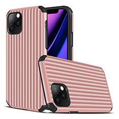 Apple iPhone 11 Pro用シリコンケース ソフトタッチラバー ライン カバー Z01 アップル ローズゴールド