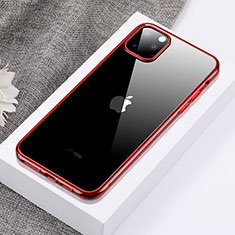 Apple iPhone 11 Pro Max用極薄ソフトケース シリコンケース 耐衝撃 全面保護 クリア透明 H02 アップル レッド