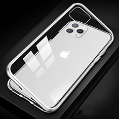 Apple iPhone 11 Pro Max用ケース 高級感 手触り良い アルミメタル 製の金属製 360度 フルカバーバンパー 鏡面 カバー T09 アップル ホワイト