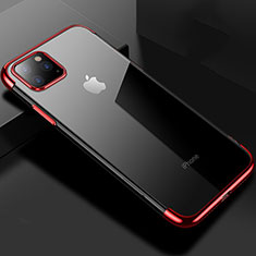 Apple iPhone 11 Pro Max用極薄ソフトケース シリコンケース 耐衝撃 全面保護 クリア透明 S03 アップル レッド