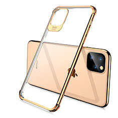 Apple iPhone 11 Pro Max用極薄ソフトケース シリコンケース 耐衝撃 全面保護 クリア透明 S02 アップル ゴールド