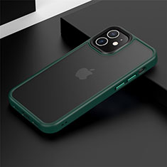 Apple iPhone 12用ハイブリットバンパーケース プラスチック 兼シリコーン カバー N01 アップル グリーン