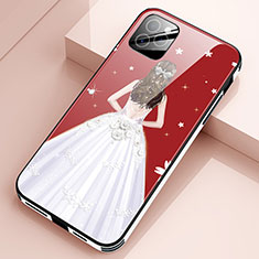 Apple iPhone 12 Pro用ハイブリットバンパーケース プラスチック ドレスガール ドレス少女 鏡面 カバー アップル ホワイト