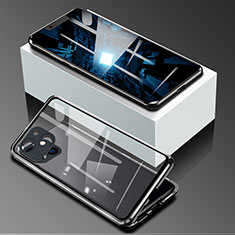 Apple iPhone 13用ケース 高級感 手触り良い アルミメタル 製の金属製 360度 フルカバーバンパー 鏡面 カバー M09 アップル ブラック