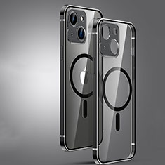 Apple iPhone 13用ケース 高級感 手触り良い メタル兼プラスチック バンパー Mag-Safe 磁気 Magnetic JL3 アップル ブラック