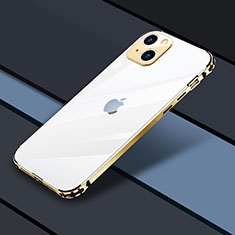 Apple iPhone 13用ケース 高級感 手触り良い メタル兼プラスチック バンパー JL3 アップル ゴールド