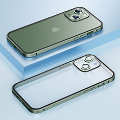 Apple iPhone 13用ケース 高級感 手触り良い メタル兼プラスチック バンパー Bling-Bling LF1 アップル グリーン