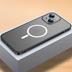 Apple iPhone 13用ケース 高級感 手触り良い メタル兼プラスチック バンパー Mag-Safe 磁気 Magnetic QC2 アップル ブラック