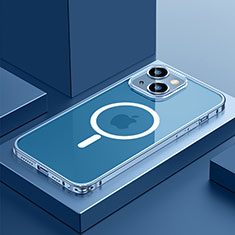 Apple iPhone 13用ケース 高級感 手触り良い メタル兼プラスチック バンパー Mag-Safe 磁気 Magnetic QC3 アップル ネイビー