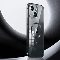 Apple iPhone 13用ケース 高級感 手触り良い メタル兼プラスチック バンパー Mag-Safe 磁気 Magnetic LK3 アップル ブラック