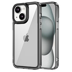 Apple iPhone 13用ハイブリットバンパーケース クリア透明 プラスチック カバー AC2 アップル ブラック