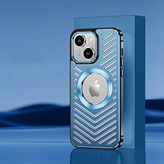Apple iPhone 13用ケース 高級感 手触り良い アルミメタル 製の金属製 兼シリコン カバー Mag-Safe 磁気 Magnetic AC1 アップル ネイビー