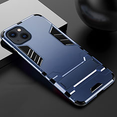 Apple iPhone 13 Mini用ハイブリットバンパーケース スタンド プラスチック 兼シリコーン カバー A01 アップル ネイビー