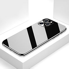 Apple iPhone 13 Pro用ハイブリットバンパーケース プラスチック 鏡面 カバー M05 アップル ブラック