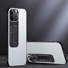 Apple iPhone 13 Pro用ハイブリットバンパーケース スタンド プラスチック 兼シリコーン カバー A08 アップル ホワイト