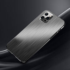 Apple iPhone 13 Pro用ケース 高級感 手触り良い アルミメタル 製の金属製 カバー M02 アップル ブラック