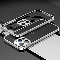 Apple iPhone 13 Pro用ケース 高級感 手触り良い アルミメタル 製の金属製 バンパー カバー A03 アップル シルバー