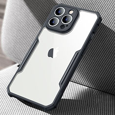 Apple iPhone 13 Pro用ハイブリットバンパーケース クリア透明 プラスチック 鏡面 カバー アップル ブラック