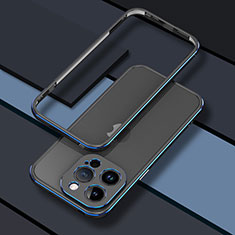 Apple iPhone 13 Pro用ケース 高級感 手触り良い アルミメタル 製の金属製 バンパー カバー JZ1 アップル ネイビー・ブラック