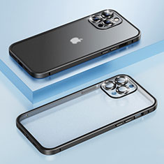 Apple iPhone 13 Pro用ケース 高級感 手触り良い メタル兼プラスチック バンパー LF3 アップル ブラック