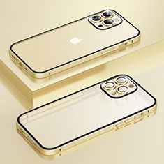 Apple iPhone 13 Pro用ケース 高級感 手触り良い メタル兼プラスチック バンパー Bling-Bling LF1 アップル ゴールド